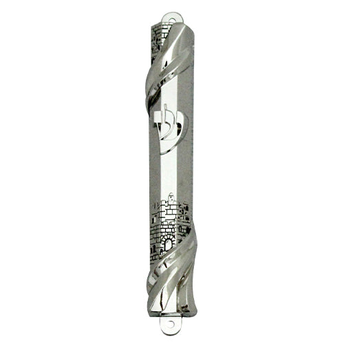 Nickel Mezuzah 12 cm