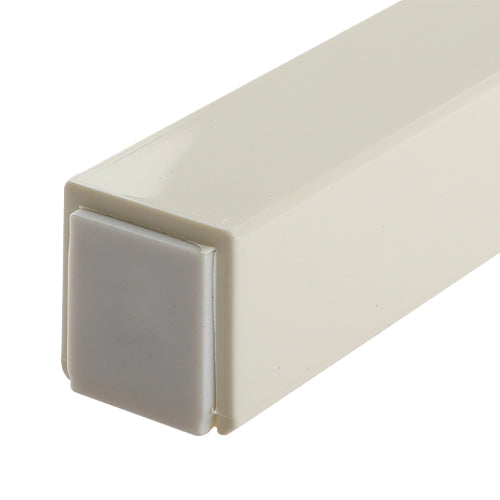 Plastic Mezuzah Beige with Rubber Cork 10 cm - Silver