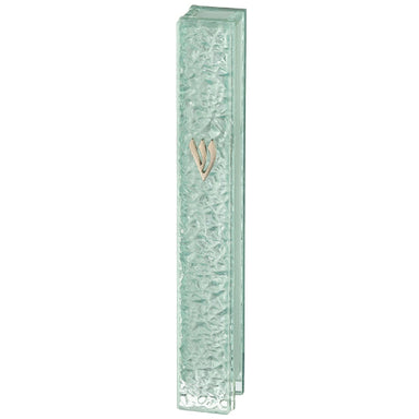 Glass Mezuzah with Silicon Cork 7 cm - "Bubbles" Design