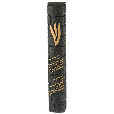 Stone-like "Kotel" Mezuzah 20 cm- Black