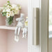 White Plastic Mezuzah 15 cm - Silver Shin & Stripe with Rubber Cork