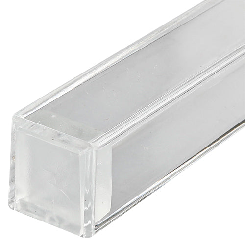 White Plastic Mezuzah 12 cm - Silver Shin with Rubber Cork