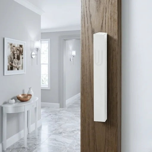 Aluminum Mezuzah 7 cm - Matte Silver, Printed "Shin"