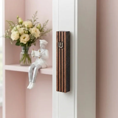 Concrete Polymer Mezuzah 12 cm, Stone - Like, Brown