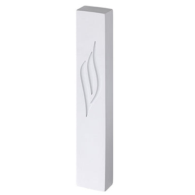 Polymer "Cement" Mezuzah 12 cm, Stone - Like, White Color