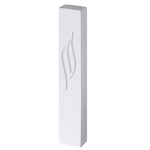 Polymer "Cement" Mezuzah 12 cm, Stone - Like, White Color