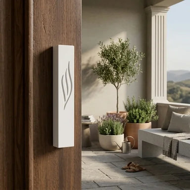 Polymer "Concrete" Mezuzah 20 cm, Stone - Like, White Color