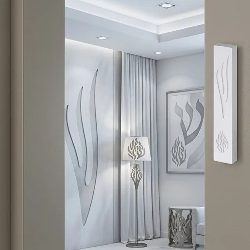 Polymer "Cement" Mezuzah 15 cm, Stone - Like, White Color