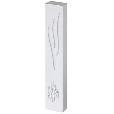 Polymer "Cement" Mezuzah 15 cm, Stone - Like, White Color