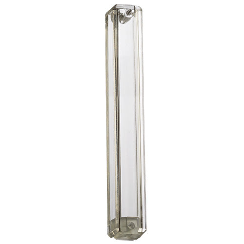 Clear Plastic Mezuzah with Rubber Cork 15 cm