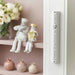 Plastic White Mezuzah With Rubber Cork 15 Cm- With Silver Shin