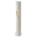 White Plastic "Kottel" Mezuzah 25 cm - Golden SHIN with Rubber Plug