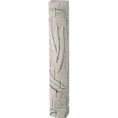 Stone-like "Kotel" Mezuzah 30 cm- White Marble