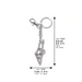 Keychain Israel Map with Stone Inlay 6.5 cm - Silver