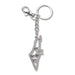 Keychain Israel Map with Stone Inlay 6.5 cm - Silver