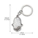 Keychain Hamsa Metal with Stones 4.5x3 cm - Silver