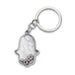 Keychain Hamsa Metal with Stones 4.5x3 cm - Silver