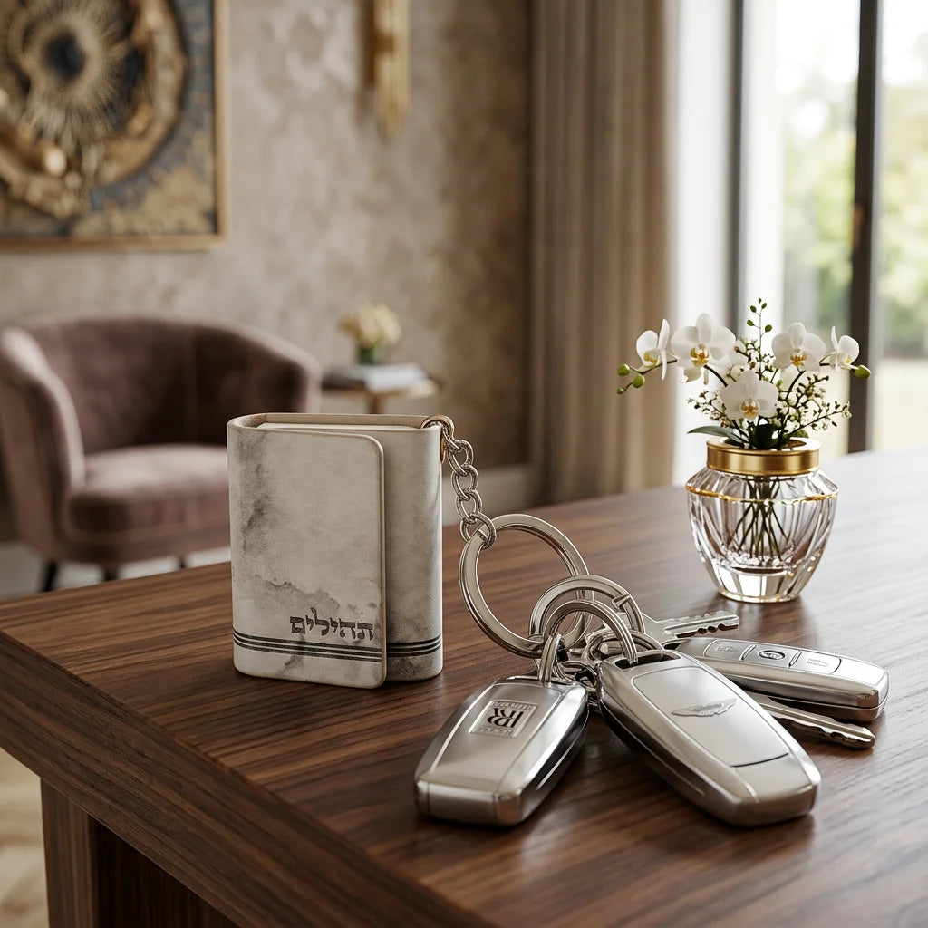 Leatherette Tehillim Keyholder with Magnet 4 cm