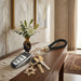 Metel Magen David Keyholder with Stone Inlay - Gold
