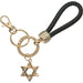 Metel Magen David Keyholder with Stone Inlay - Gold
