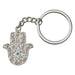 Nickel Hamsa Keyholder with Stone Inlay