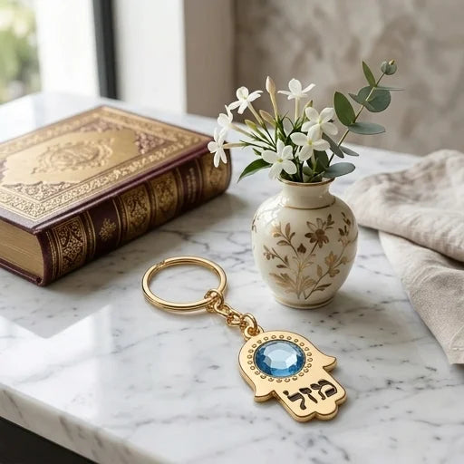Keyholder Hamsa Metal 2.5x3.5 cm - Gold