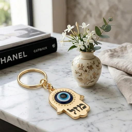 Keyholder Hamsa Metal 2.5x3.5 cm - Gold