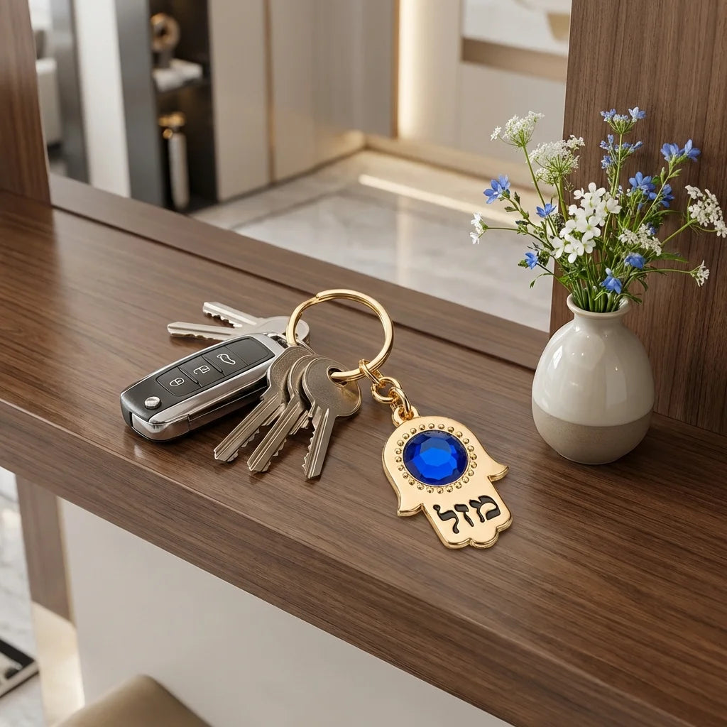 Keyholder Hamsa Metal 2.5x3.5 cm - Gold