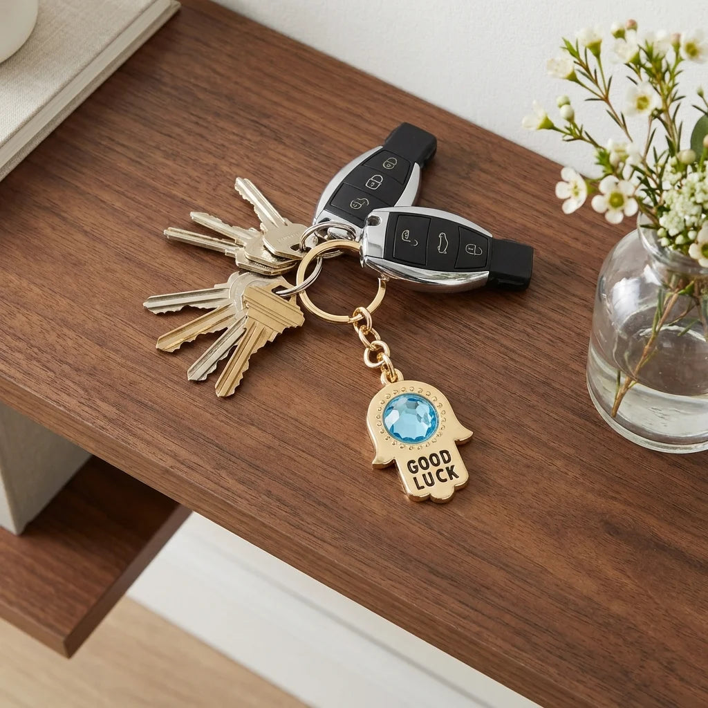 Keyholder Hamsa Metal 2.5x3.5 cm - Gold