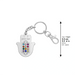 Metal Keyholder Hamsa "Choshen" 5.5 cm - Nickel - with Stones