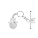 Metal Keyholder Hamsa "Mazal" 5.5 cm - Nickel - with Stones