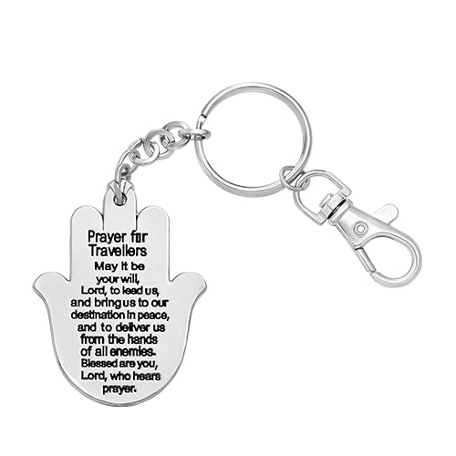 Metal Keyholder Hamsa "Good Luck" 5.5 cm - Nickel
