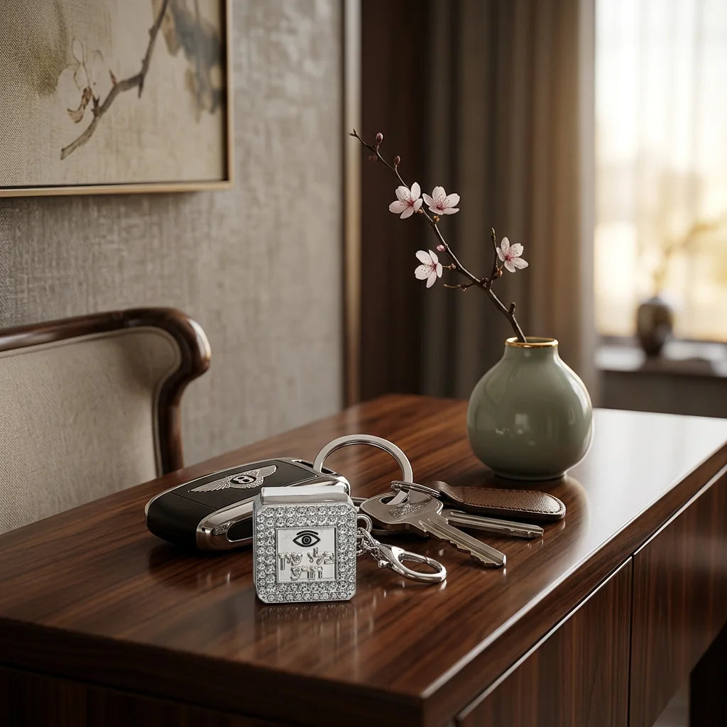 Metel "Against Evil Eye" Keyholder with Tehillim Book 3 cm