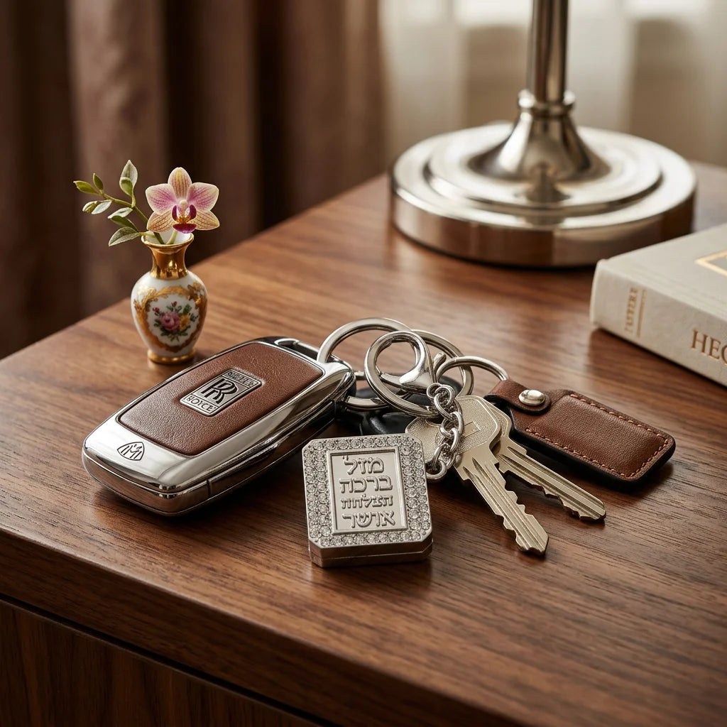 Metel "Blessings" Keyholder with Tehillim Book 3 cm