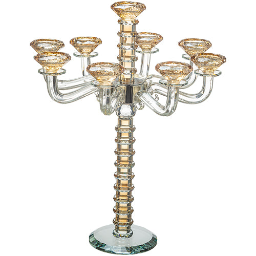 Crystal 9 Branch Candlesticks 42 cm - Gold