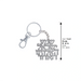 Metel Keyholder with Stones - 6 cm - Nickel