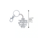 Metel Keyholder with Stones - 6 cm - Nickel