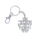 Metel Keyholder with Stones - 6 cm - Nickel