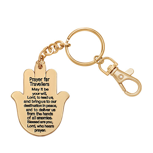 Metal Keyholder Hamsa "Good Luck" 5.5 cm - Gold