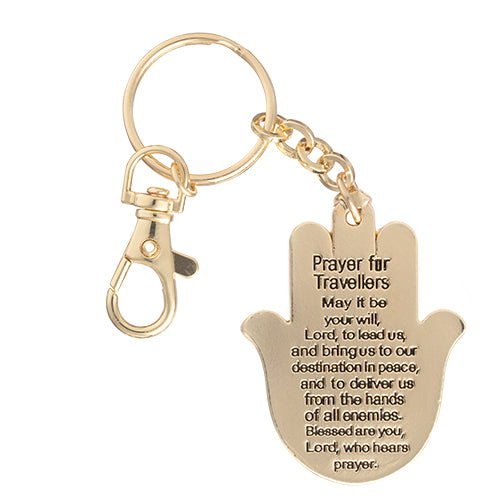 Metal Keyholder Hamsa "Good Luck" 5.5 cm - Gold