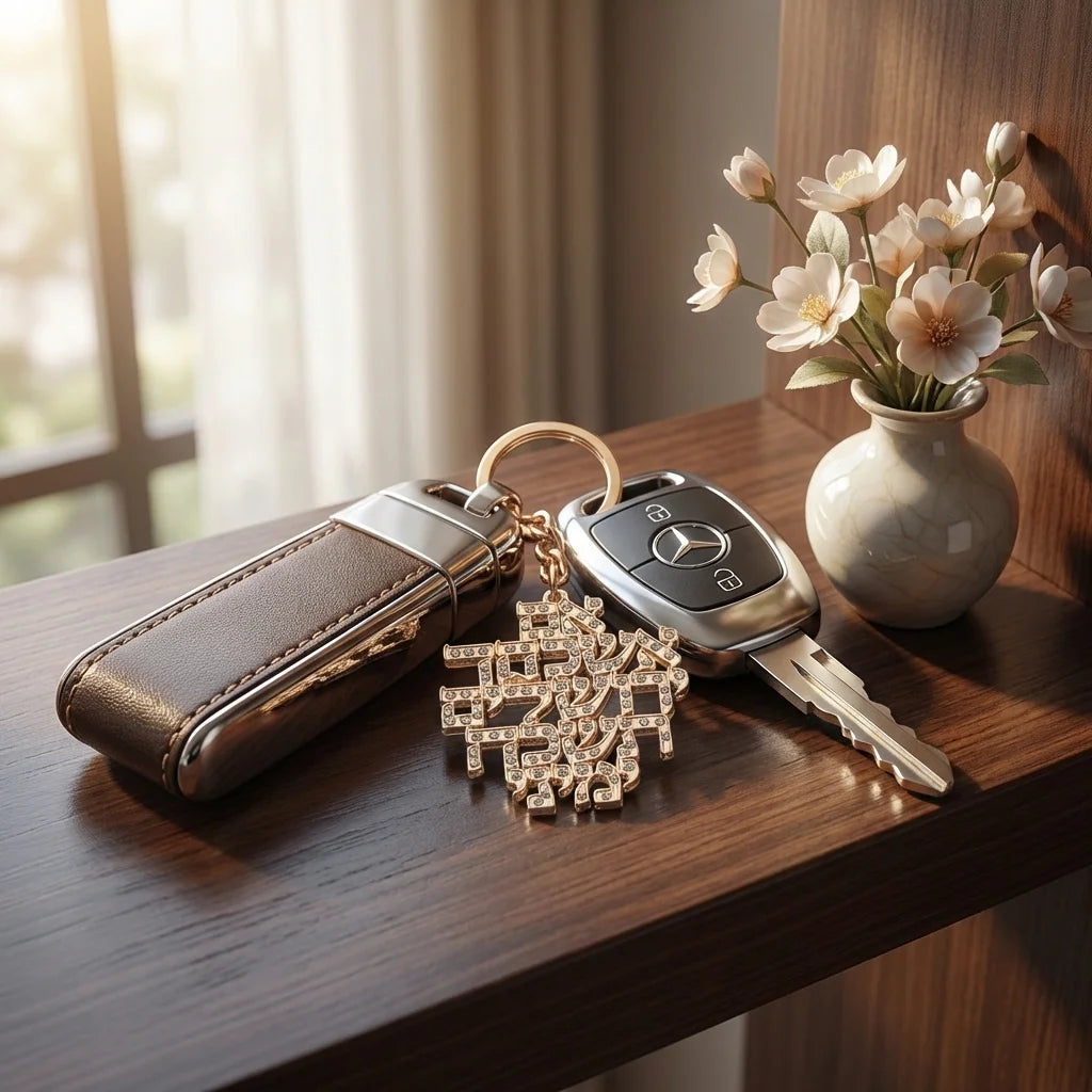 Keyholder with Stones - 6 cm - Gold