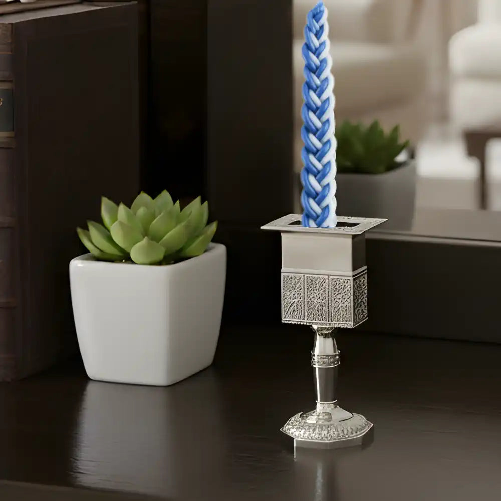 Nickel Octagon Havdalah Candle 14 Cm