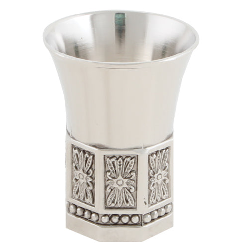 Nickel Plated Wine Divider With Kiddush Cup And 8 Small Kiddush Cups