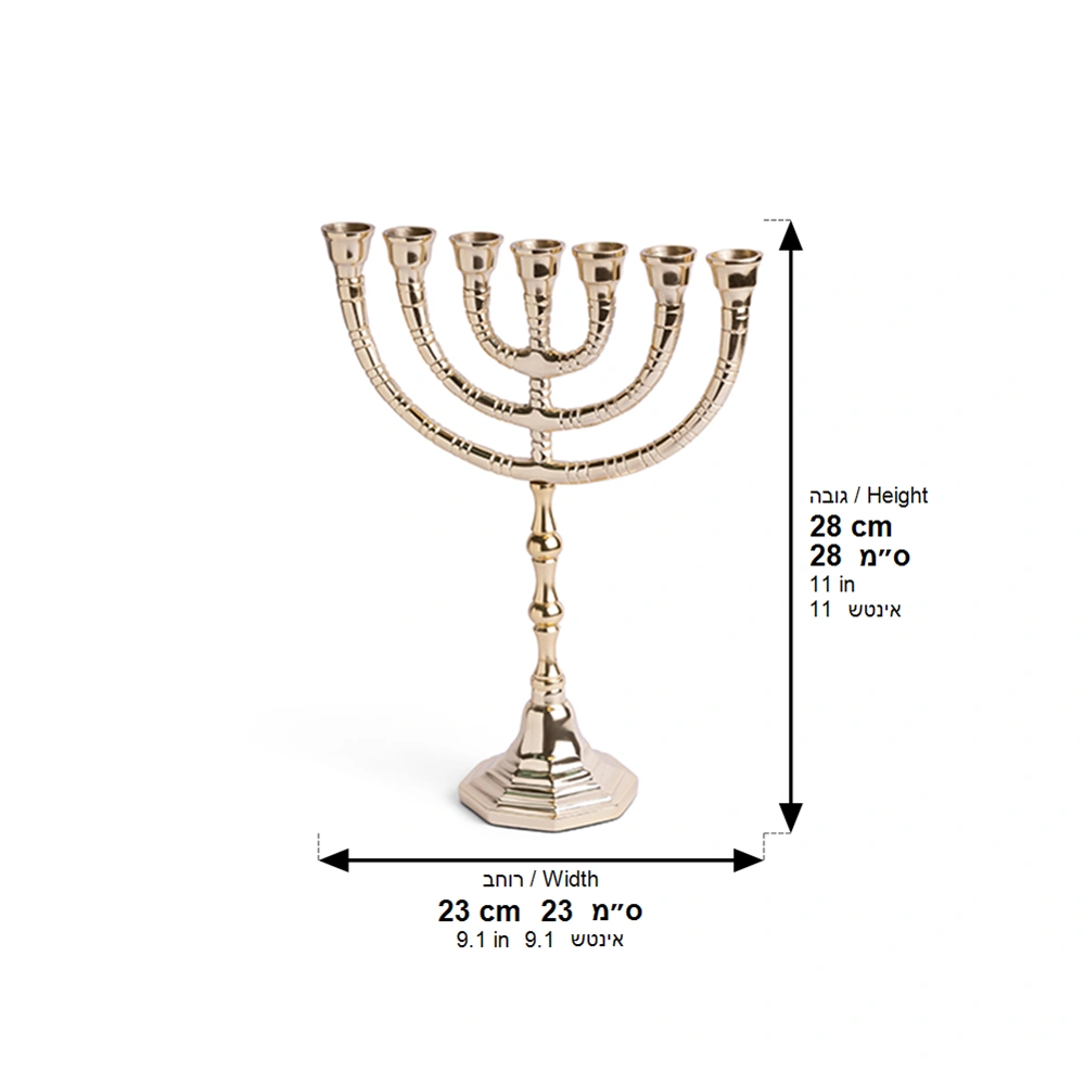 Menora Nickel Finish 28 cm