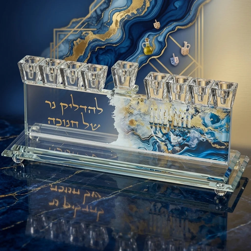 Elegant Crystal Menorah 13*10cm