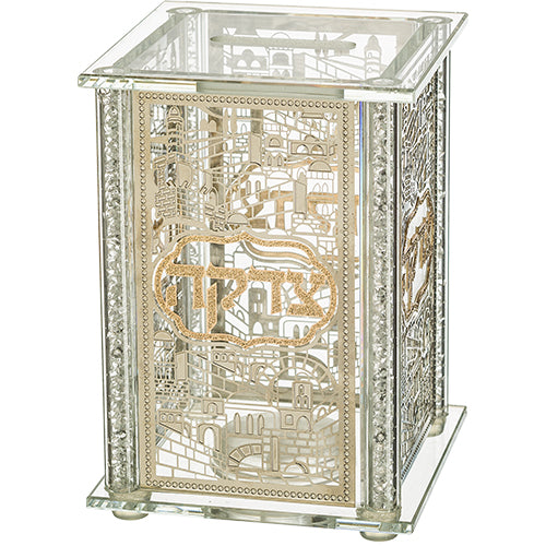 Crystal Tzedakah Box 13*9 cm with Plaque