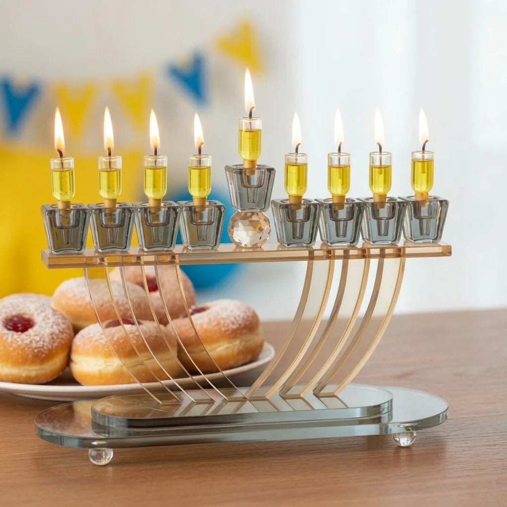 Crystal Elegant Menorah 16cm