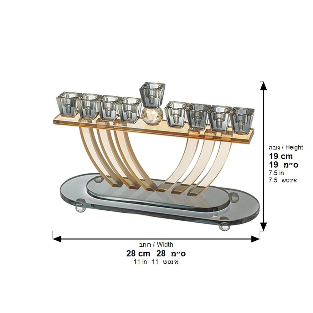 Crystal Elegant Menorah 16cm