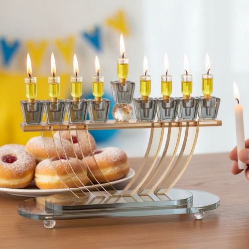 Crystal Elegant Menorah 16cm