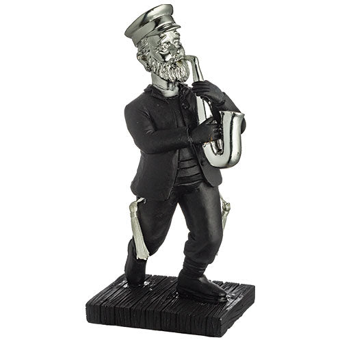 Polymer Kleizmer Playing Saxophone 17 cm - Silver, Black